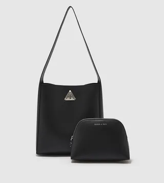TRICE Logo Detail Shoulder Bag with Pouch