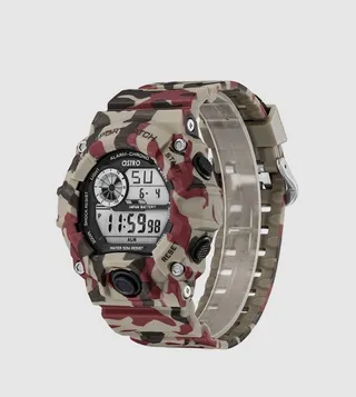 Silver Dial Digital Watch