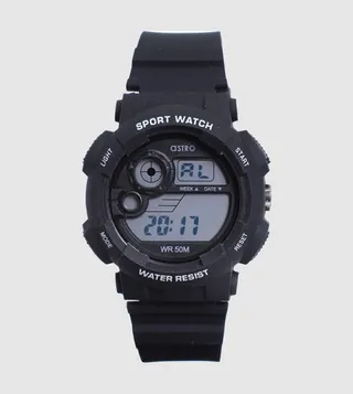 Digital Round Grey Dial Watch