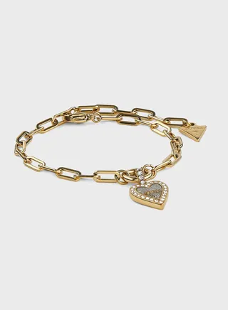 Single Heart Paperlink Chain Bracelet