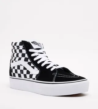 SK8-HI Checkerboard Platform Sneakers