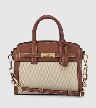 DAX Logo Detail Satchel Bag