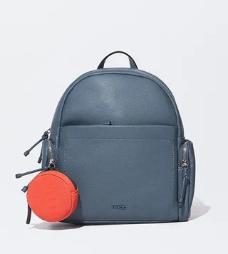 Textured Backpack with Coin Pouch