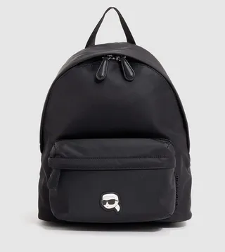 Applique Logo Detail Zippered Backpack