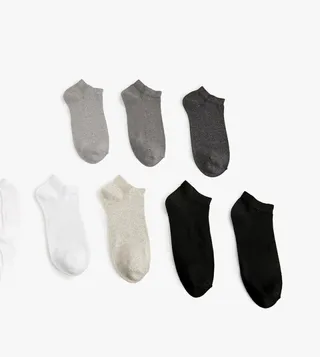 Pack of 7 Solid Ankle Socks