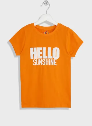 Girls Text Printed T-Shirt