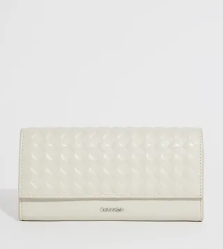 Logo Detail Quilted Long Wallet