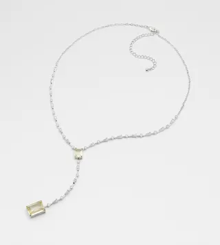 BAGUET Stone Embellished Y Necklace