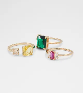 AFEDRIDAN Pack of 3 Stone Embellished Rings