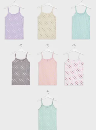 Pack Of 7 Printed Girls Camisole