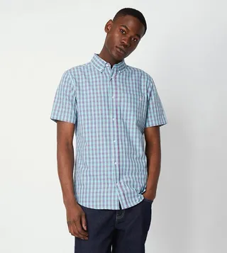 Bright Grid Check Short Sleeves Shirt
