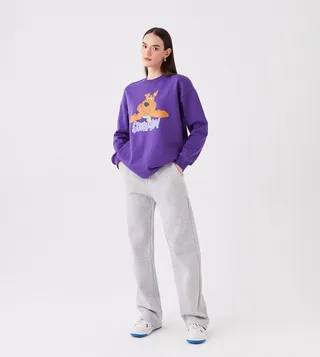 Melange Drawstring Waist Sweatpants