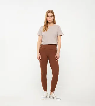 Solid Elastic Waist Tights