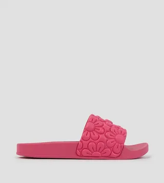 Daisy Embossed Open Toe Slides