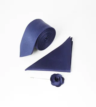 Wedding Tie Set and Matching Lapel Pin