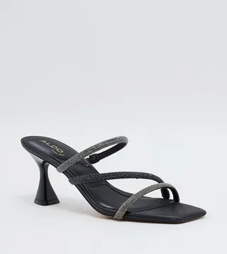 JEWELLA Embellished Open Toe Heel Sandals