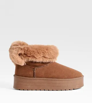 Fur Trim Platform Mini Cosy Boots