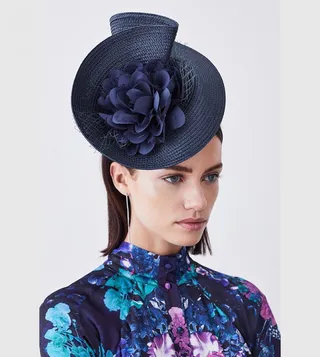 Asymmetric Flower and Feather Fascinator