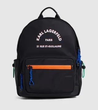 Logo Printed Zippered Backpack