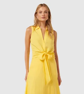TANYA Solid Tie Waist Shirt