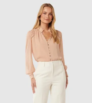TAFFY Long Sleeves Trim Insert Top