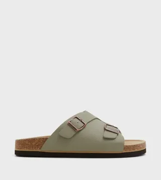 BELAGIO Textured Open Toe Flat Sandals