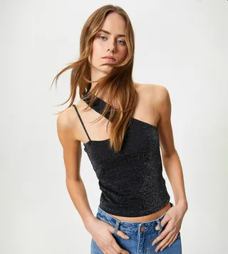 Shimmer One Shoulder Top