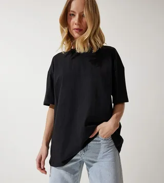 Solid Crew Neck Oversized T-Shirt