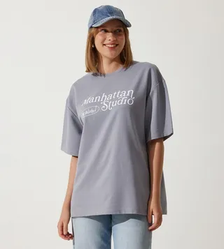 Printed Short Sleeves Oversized T-Shirt