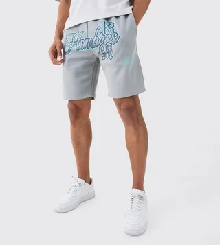 Homme Print Oversized Shorts