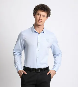 Logo Embroidered Long Sleeves Formal Shirt
