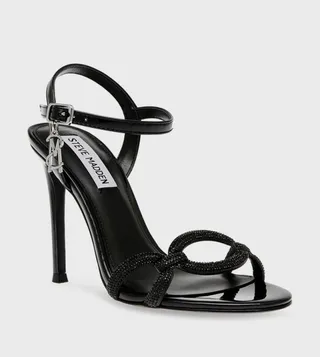 SATIRE Embellished Ankle Strap Heeled Sandals