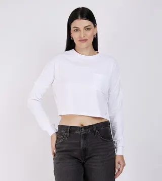 Solid Pocket Detail T-Shirt