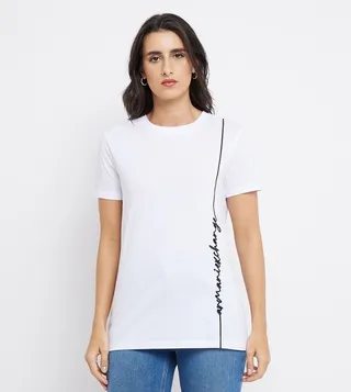 Logo Embroidered Crew Neck T-Shirt