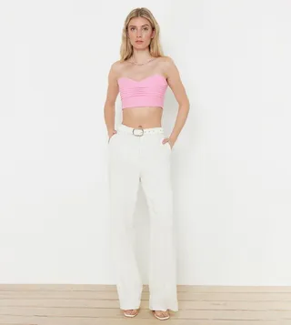 Strapless Corset Crop Top