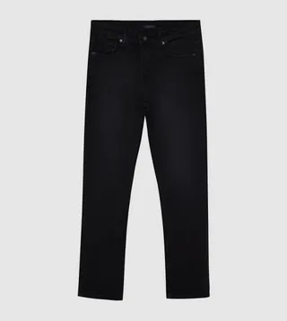 Washed Mid-Rise Straight Fit Jeans