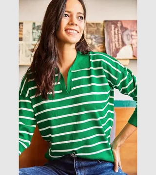 Striped Long Sleeves Top