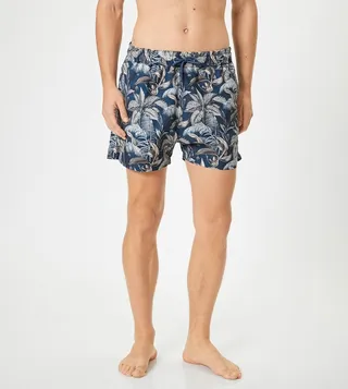 Printed Drawstring Waist Swim Shorts