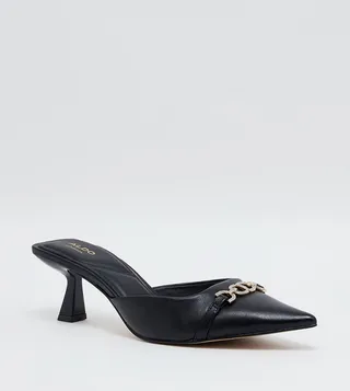 PRIMAVERA Metal Accent Pointed Toe Mules