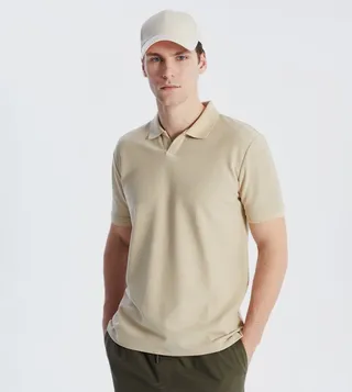 Textured Short Sleeves Polo T-Shirt
