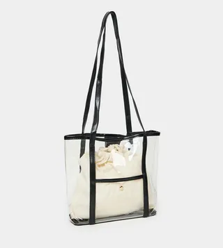 Transparent Shoulder Bag with Inner Pouch
