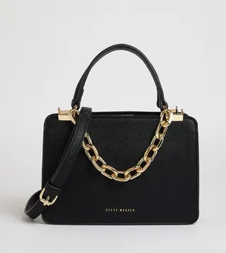 Textured Chain Detail Handheld Bag