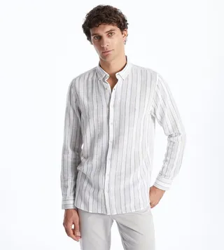 Striped Long Sleeves Slim Fit Shirt