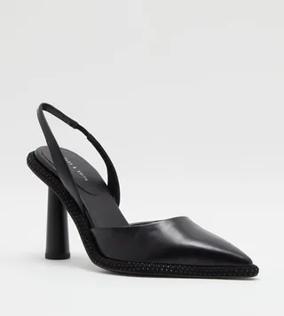 Embellished Pointed Toe Slingback Pumps
