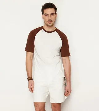 Raglan Sleeves Crew Neck T-Shirt