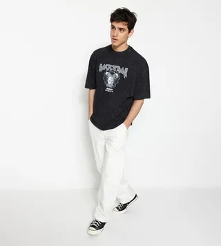 Printed Short Sleeves Oversized T-Shirt