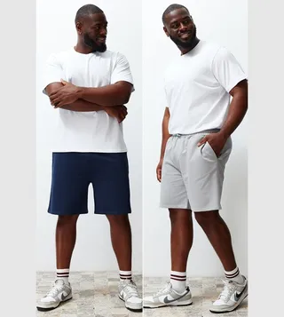 Pack of 2 Solid Drawstring Waist Shorts