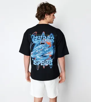 Printed Back Short Sleeves T-Shirt