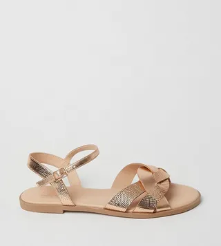 Fara Weave Detail Flat Sandals