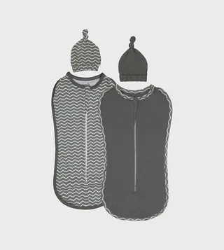  Babygrow 2-Pack Two-Way Zippered Swaddle Pods with Beanie
